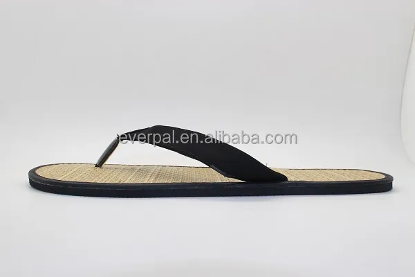 Ladies Bamboo Straw Flip Flops
