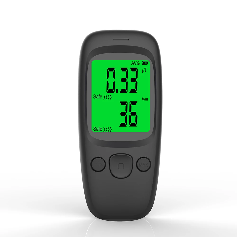 EMF meter, handheld digital electromagnetic radiation dosimeter, electric field intensity detector, LCD temperature display