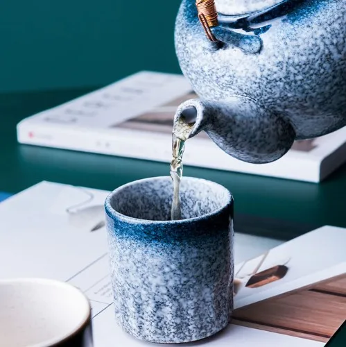 Chinese Ceramic Coffee Cup Japanese Yunomi Tea 100ml Handleless Mug for Matcha Green Latte