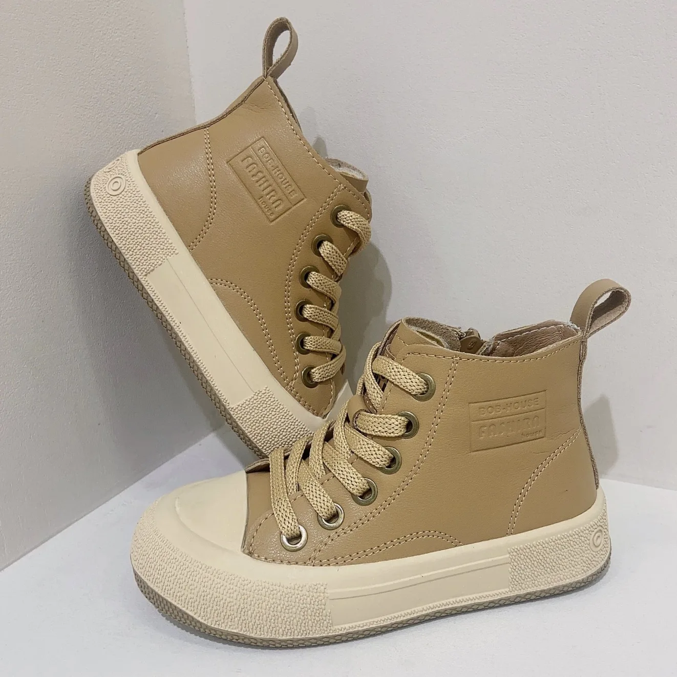 Fashion Star Designer Kids High Top Sneaker  Shoes Casual Sport Boys  Sneakers  Soft Rubber Sole Flat Children Canvas  Size26-37