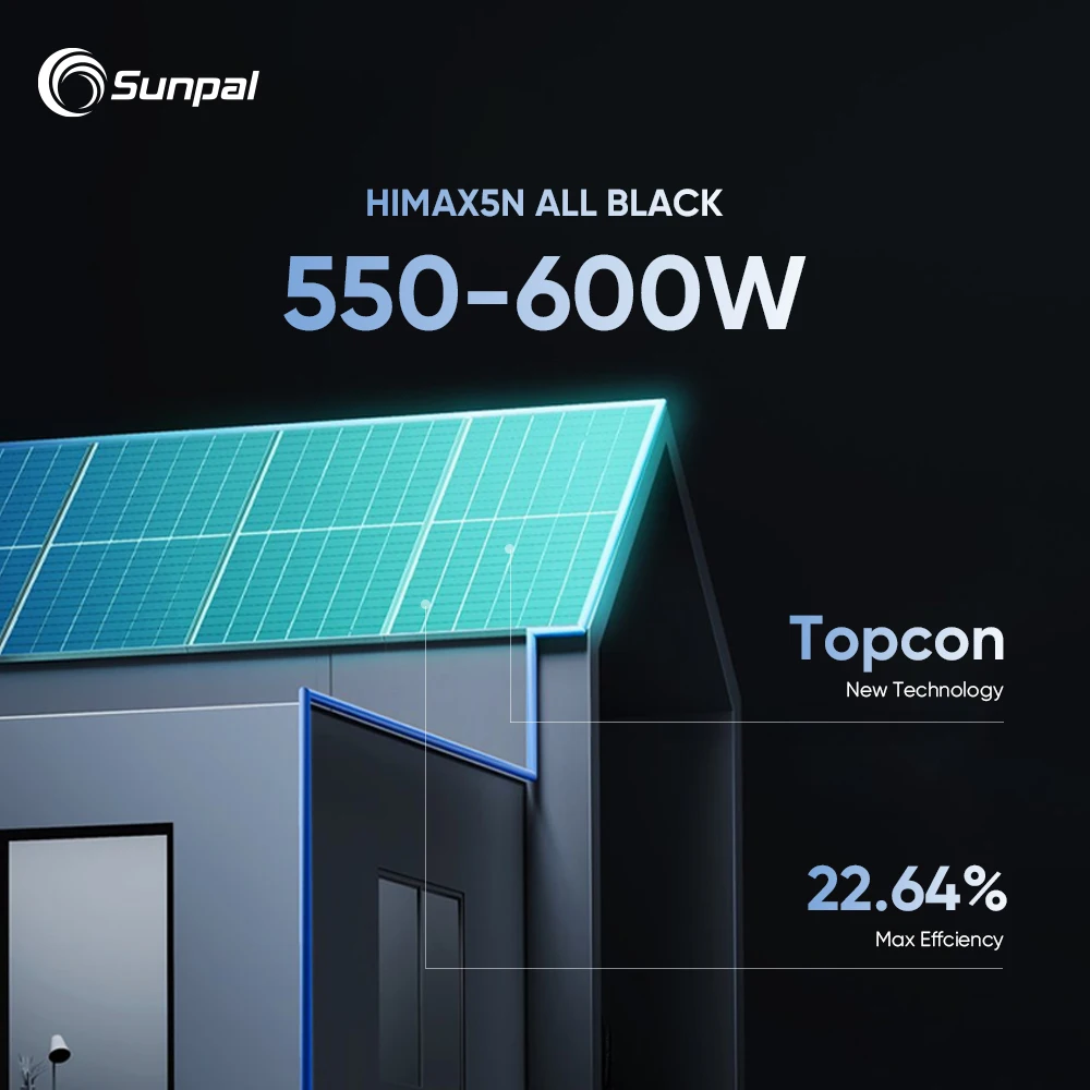 Sunpal Photovoltaic Solar Panel 545W 550W Paneles Solares Ventas On A House