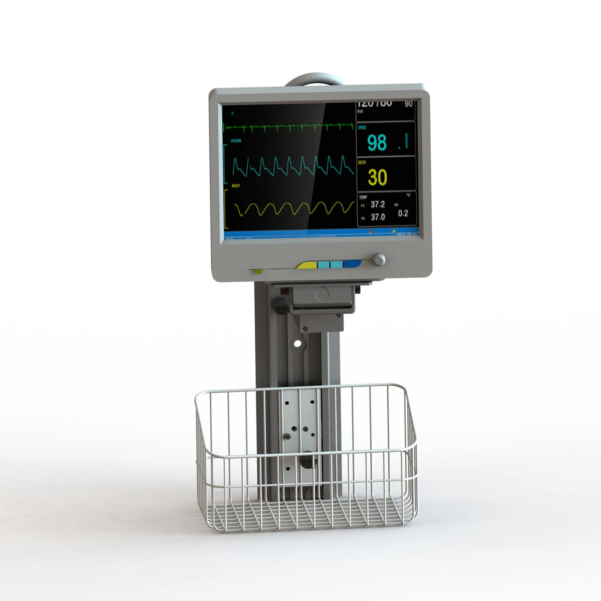 Hospital use high-quality aluminum alloy medical cart patient monitor wall-mounted stand