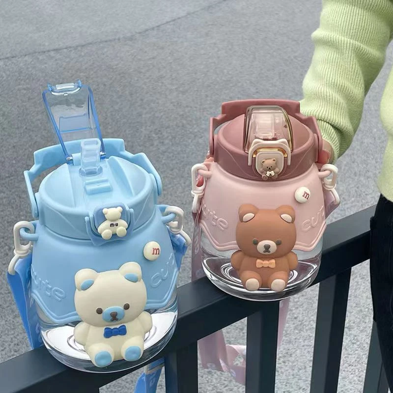 Portable Travel Belly Cup Bear Shaped Cartoon School Water Bottles Children Student Cute Kettle Sport Drink Bottles For Kids