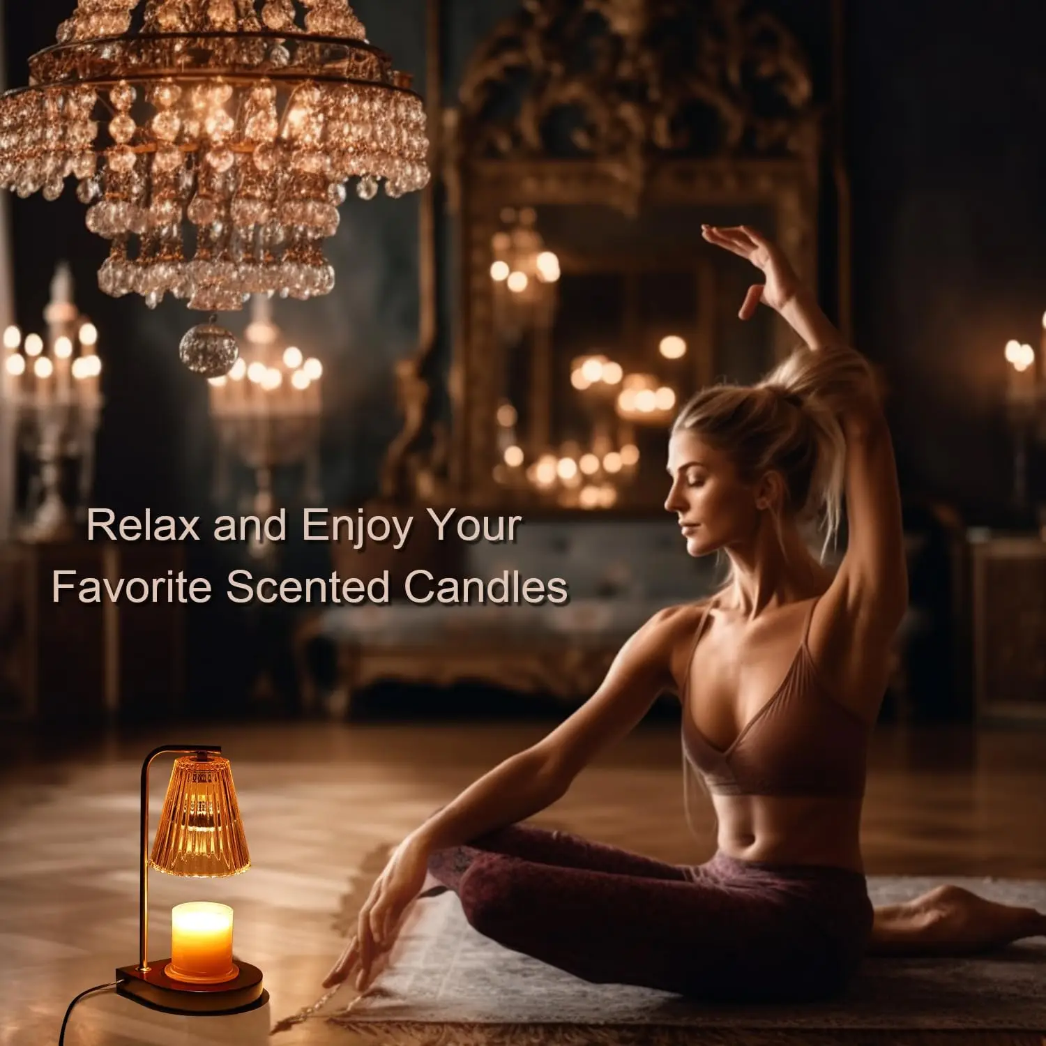 Scented Candle Essential Oil Enhances Fragrance, Dimmable Heating Retro Candle Lamp