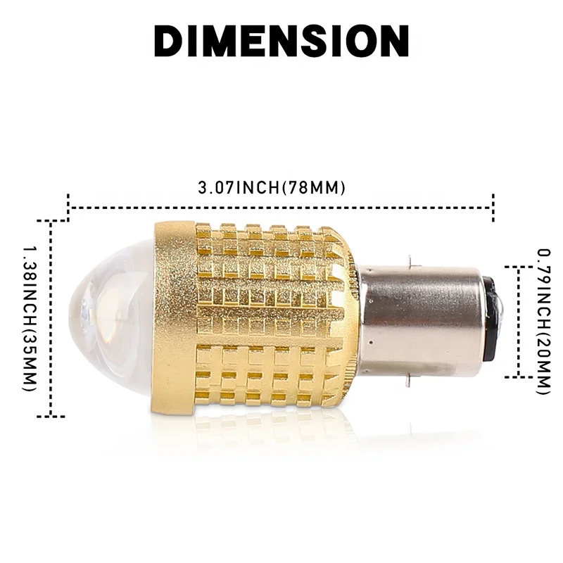 OVOVS Motorcycle Lighting System 35W High Low Beam Headlamp 12V Led Headlight Bulb for