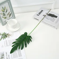Yopin-1357 Home Decoration Artificial Plants Real Touch Latex Fan Palm Flower Leaf