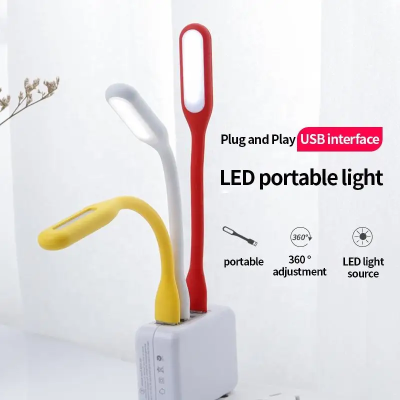 Разноцветная Гибкая портативная мини-USB Светодиодная лампа для блока питания, ПК, ноутбука, ноутбука, Настольная Ночная подсветка
