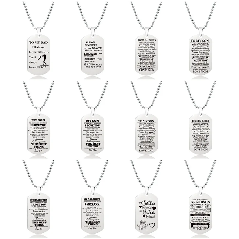 Stainless Steel To Granddaughter Grandson Grandma Grandpa Daughter Son Mom Dad Nephew Niece Best Friend Sister Family Necklaces