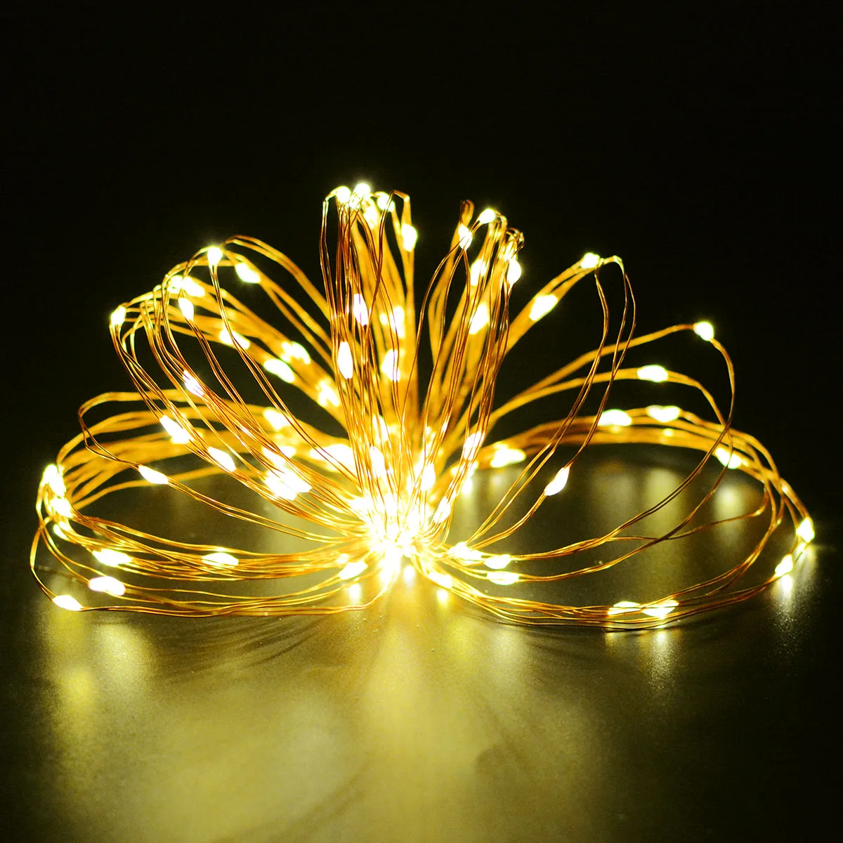 Светодиодная гирлянда с медным проводом, Рождественская лампа-лента для спальни, дома, свадьбы, Новогоднее украшение для спальни