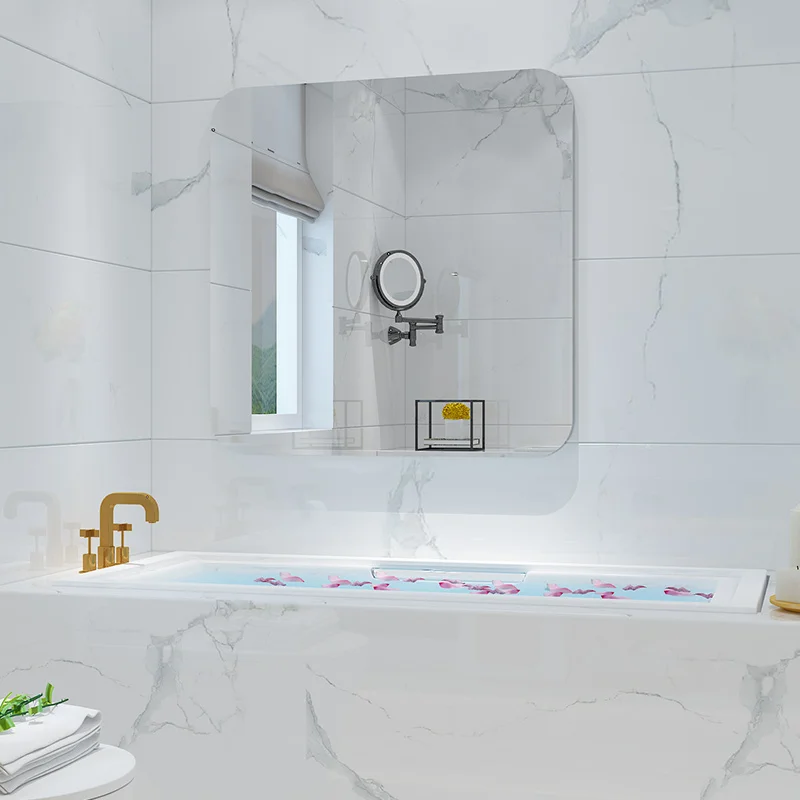 Eco-friendly acrylic oval rectangular mirror sticker toilet bathroom living room wardrobe bedroom home decorative wall sticker