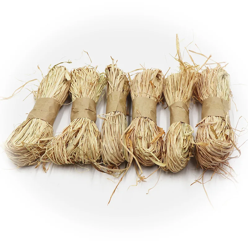 DIY Crafts Natural Raffia Paper Ribbon Raffia Grass wholesale natural raffia fabric rope