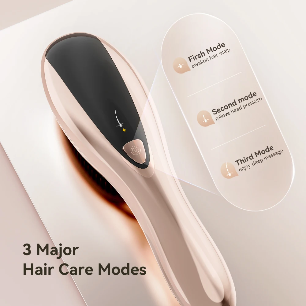 Home Use Anti Hair Loss Head Scalp Massage Therapy Device Hair Growth Red Light EMS Micro Current Electric Hair Comb