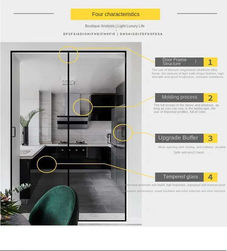 Aluminum Interior Doors with a Minimalist slim-frame design, combining sleek aesthetics with modern functionality