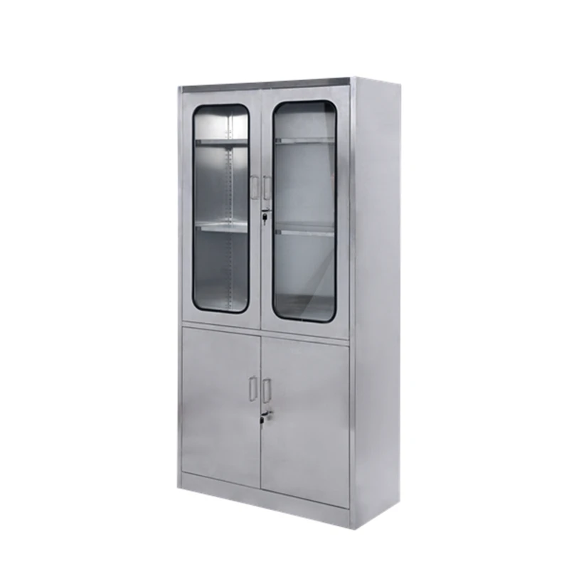 New Design Glass Door Stainless Cupboard For Hospital  Medical Instrument Cabinets