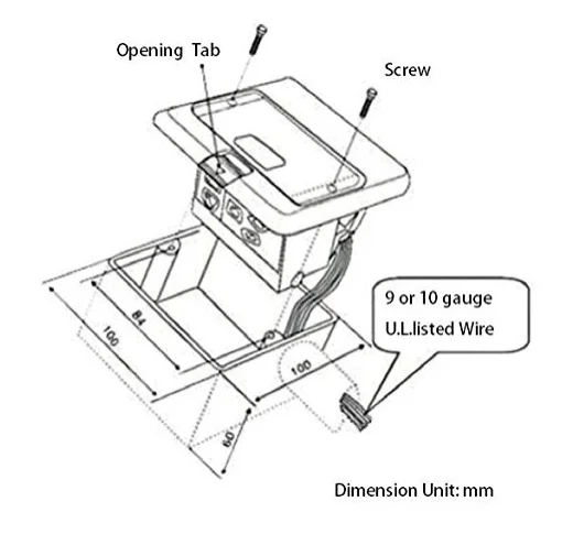 
SAA GCC CE RoHs TUV 16a 250v french floor mounted pop-up type floor socket outlet 