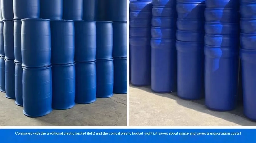 200L Stackable Plastic Drum Plastic barrels With top open Lid and metal ring