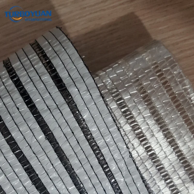 greenhouse aluminet sun shade net / aluminum reflective mesh fabric thermal screen for farm agriculture