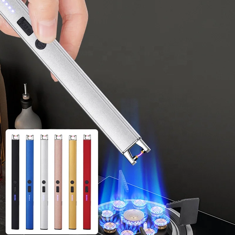 2024 Rechargeable Electric Lighter USB Candle Lighter Camping Lighter Plasma Arc with Safety Switch or Cooking BBQ Fireworks