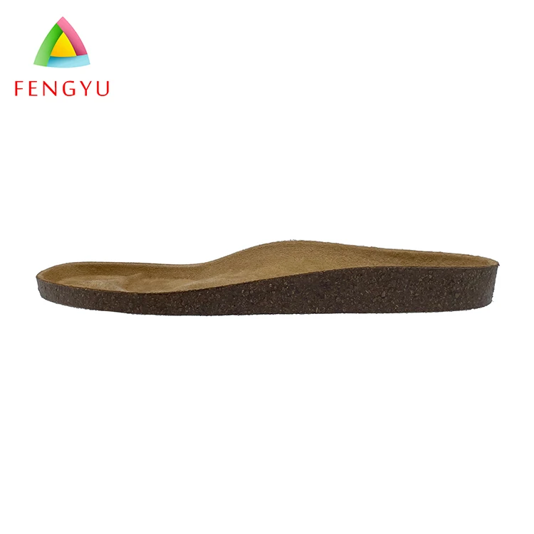 Unisex Wooden Arch Support Sweat Absorb Rubber Cork Material Outsole Leather Cork Sandal Mid Sole