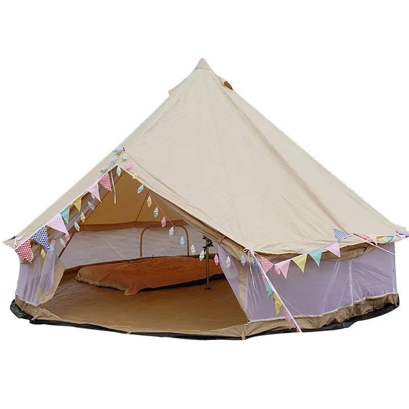 outdoor canvas luxury camping 4m bell tent