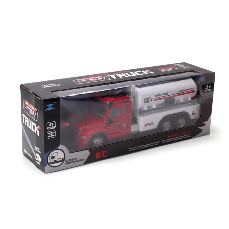 HW TOY LIXIONGSHENG RC Semi Truck Fuel Oil Hauler Remote Control Car Battery Operated 4CH Oil tank truck with light and  sound