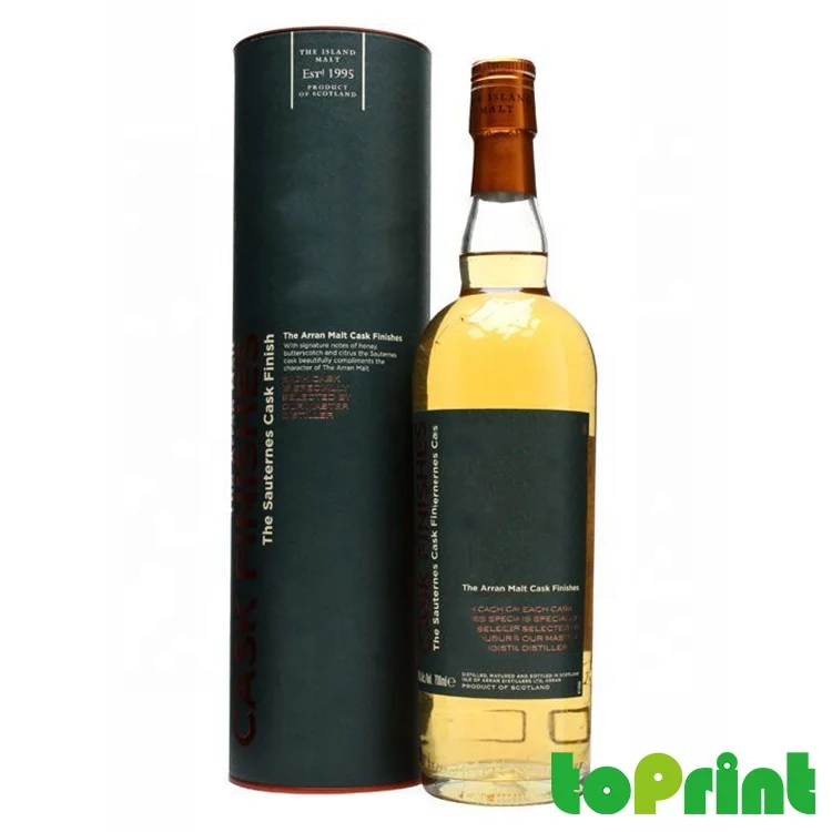 High End Eco Friendly Gift Wines Bottle Packaging Cardboard Cylinder Paper Boxes With Metal Lids
