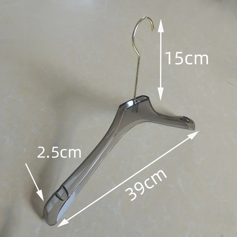 acrylic design hanger dress transparent Mall laundromat laundry hangers custom Grey clear coat Brand clothing store hanger
