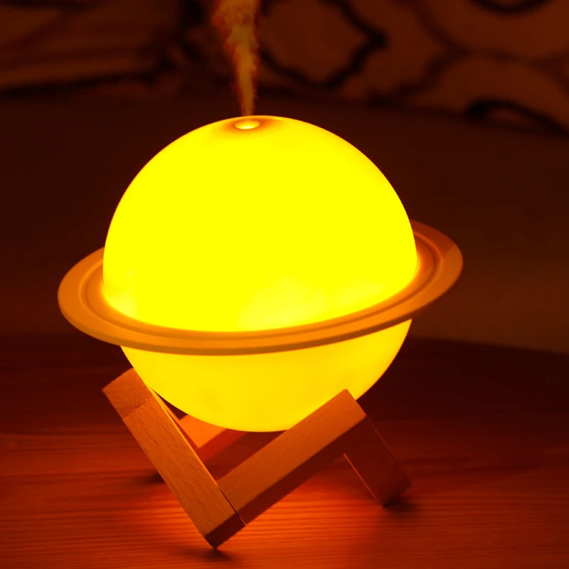 Portable travel round colorful 300ml night light mini usb ultrasonic planet Wet Aroma Essential Oil Diffuser air humidifier