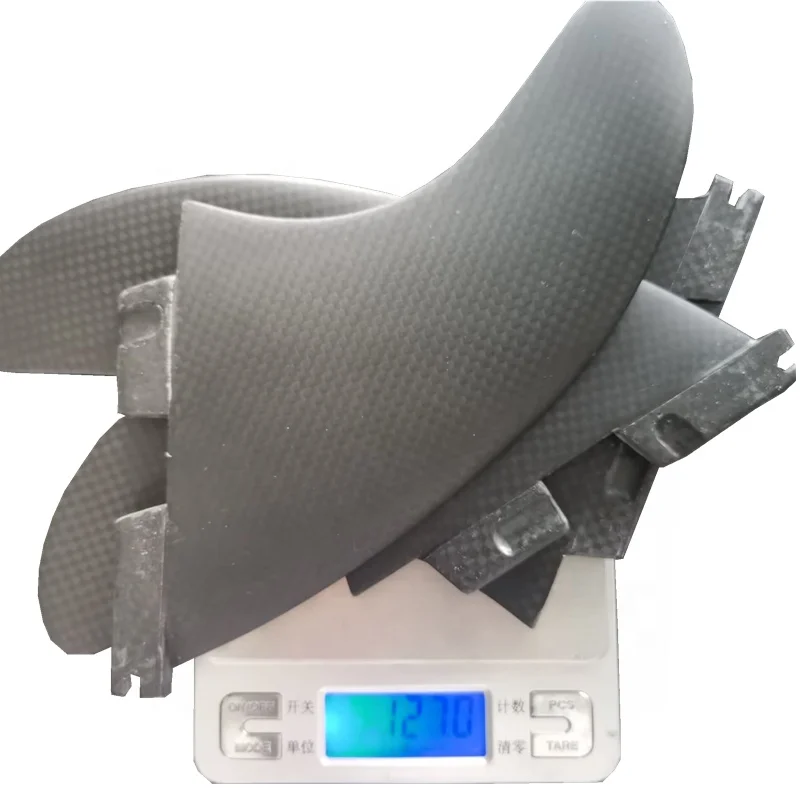 Wholesale carbon fin heat pressing surf thruster fin ultralight carbon dual tab fin