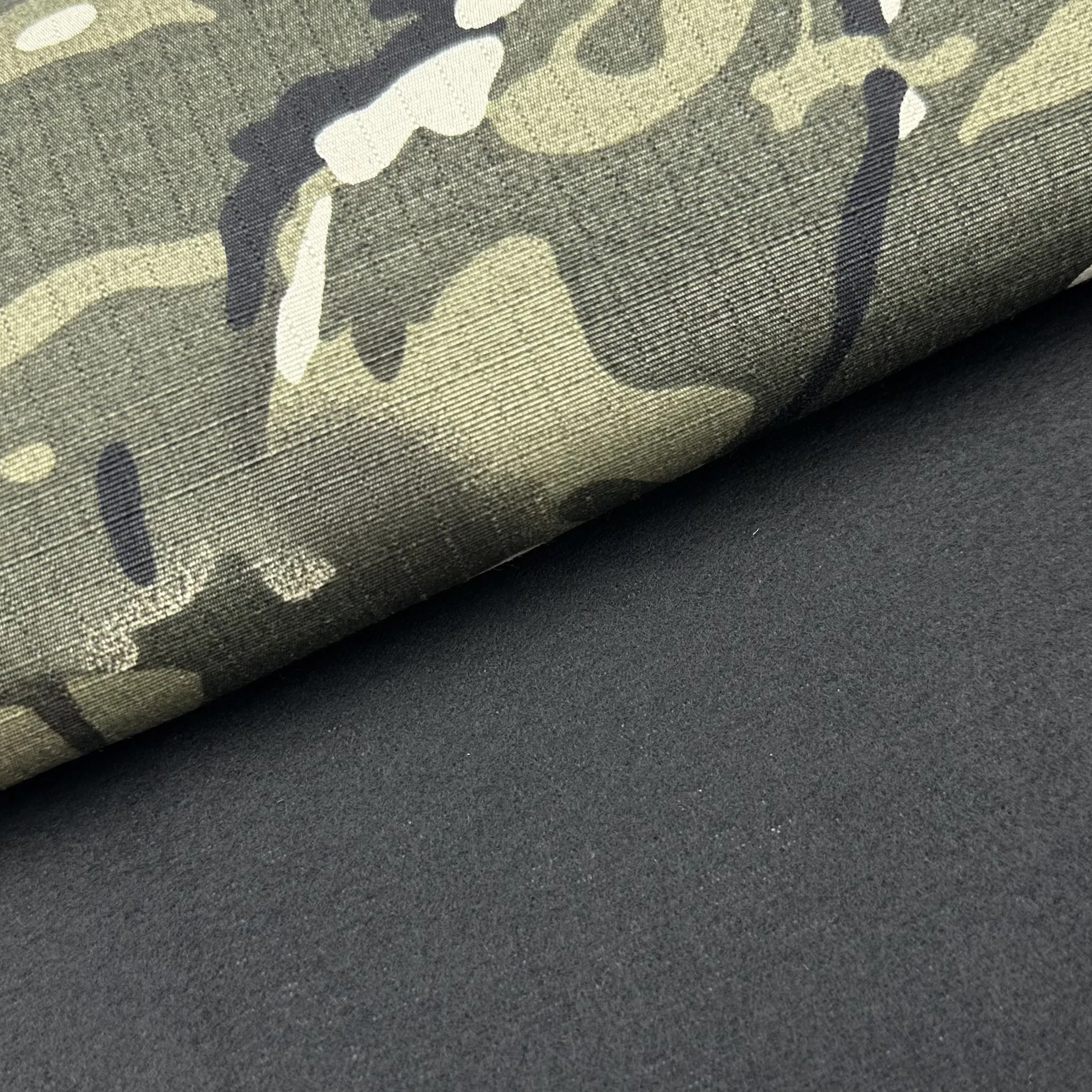 TC 80/20 rip-stop polyester/cotton brush bonded printed greta wear camo print compound fabric for workwear