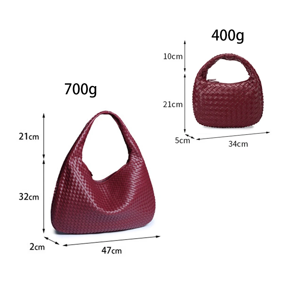 Woven Bag Vegan Leather Hobo Handbags for Women Top-handle Satchel Shoulder Tote Braided Bag Handmade Underarm Purse