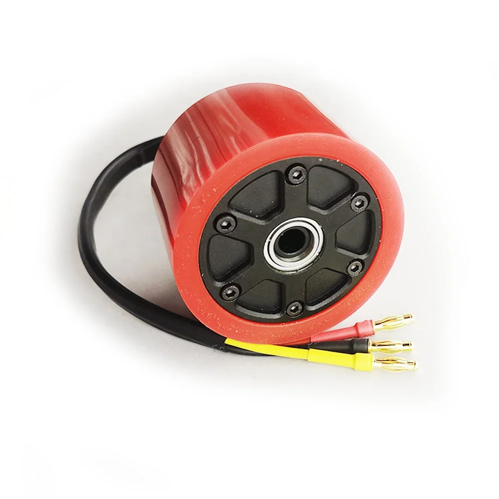 Maytech 7052 60KV  70mm Hub Motor with Red PU Tyre for Electric Longboard Esk8 with Hall Sensor Brushless Drive Motor