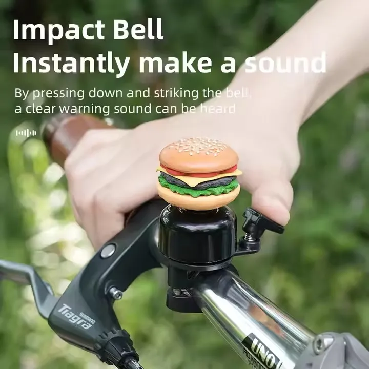 XUNTING Decoration Children Kids Cartoon Bike Bell Kid Mountain Bike Universal Bell Scooter Mini Bicycle Burger Bell