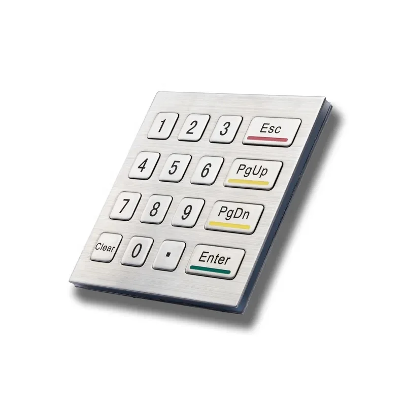 Custom stainless steel waterproof industrial metal 4x3 matrix numeric mechanical keypad