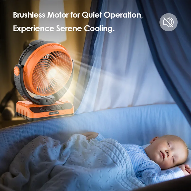 Portable Camping Fan For Tent Upgraded 2-In-1 Design Oscillating 40000mAh High Capacity Table Fan