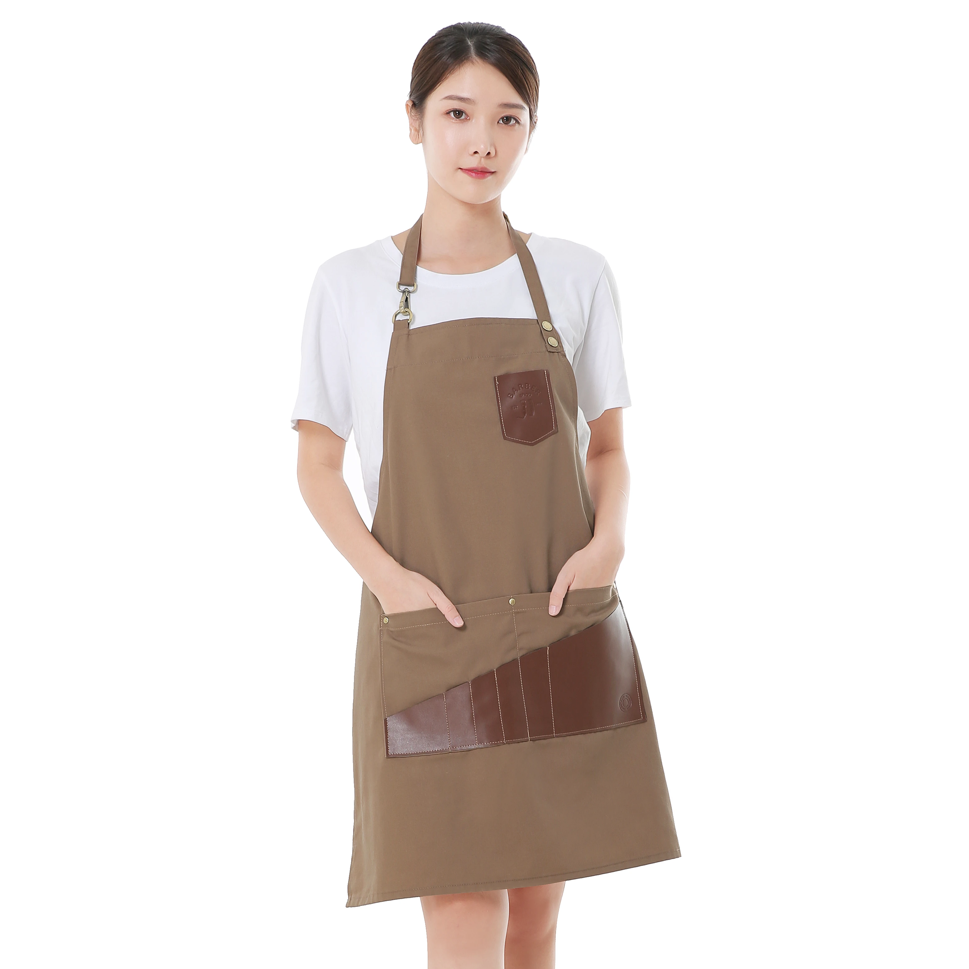 
Smaethair Aprons Brown Coffee Shop Stylist Aprons Waterproof Canvas Aprons Popular in 2020 