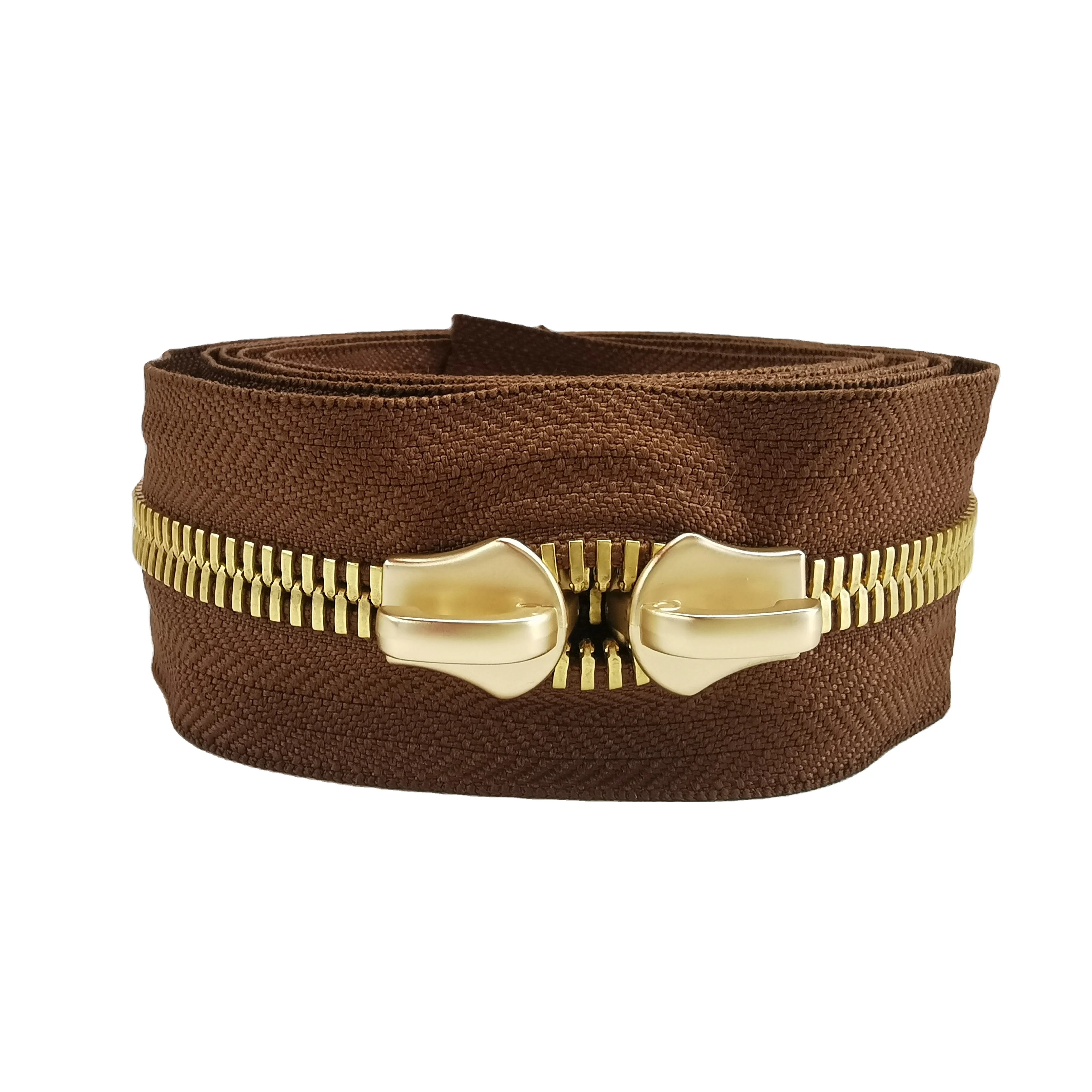 
Factory Direct Supply Luxury High Quality Custom Logo Matte Chunky Metal Teeth Separating Zippers For Leather Jacket Pockets 