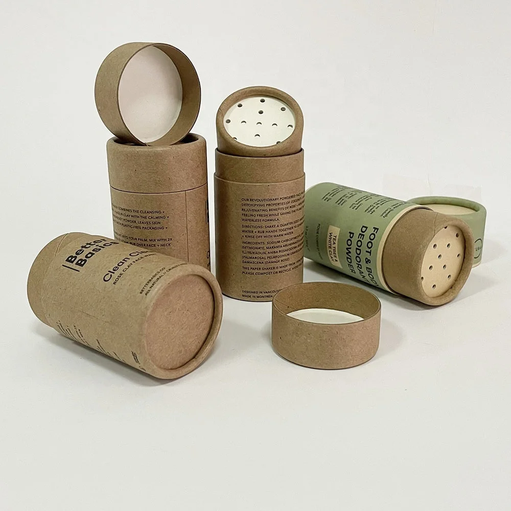 Custom logo cardboard tube shaker push to open for spice packing