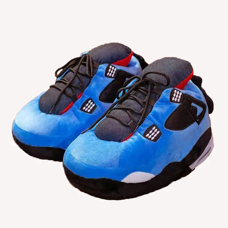 Wholesale Custom Winter Yezzy New fashion Plush Sneaker Slippers Shoes Winter Warm Fuzzy House Sneaker Slipper One Size Fits All