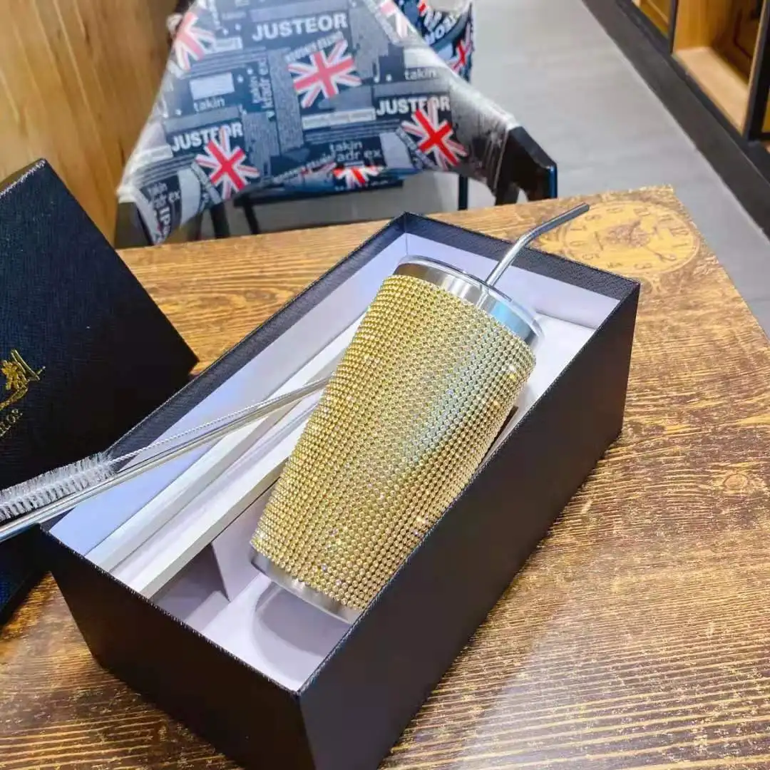 Light luxury style very shiny insulated coffee travel mug stainless steel coffee mug with spillproof lid sublimated blank water