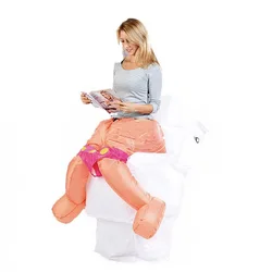 Wholesale Free Size Walking Funny Halloween whimsy Adult toilet Inflatable Costume suit