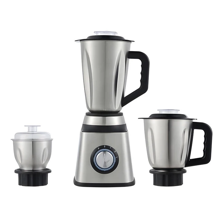 3in1 stainless steel housing electric food blender mixer machine with meat chopper and dry food grinder