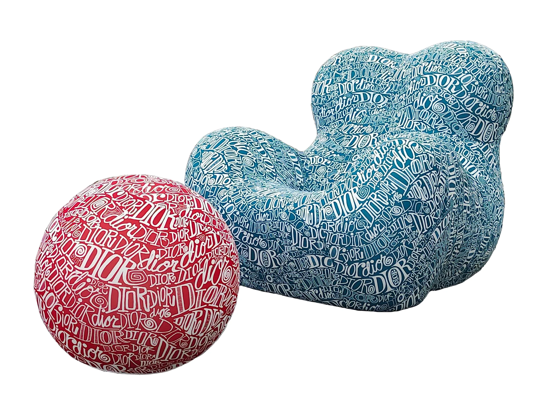 Lounge Living Room Fiberglass Ball Dark Blue Leisure MaMa Living Room Chair with Ottoman