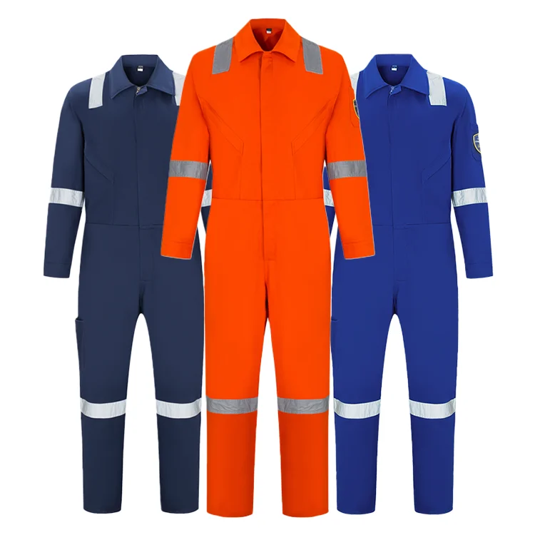 Custom Fire Resistant Mining Construction Safety Clothing Suits Workwear Uniform Cotton Flame Retardant Coverall FR Work Overall