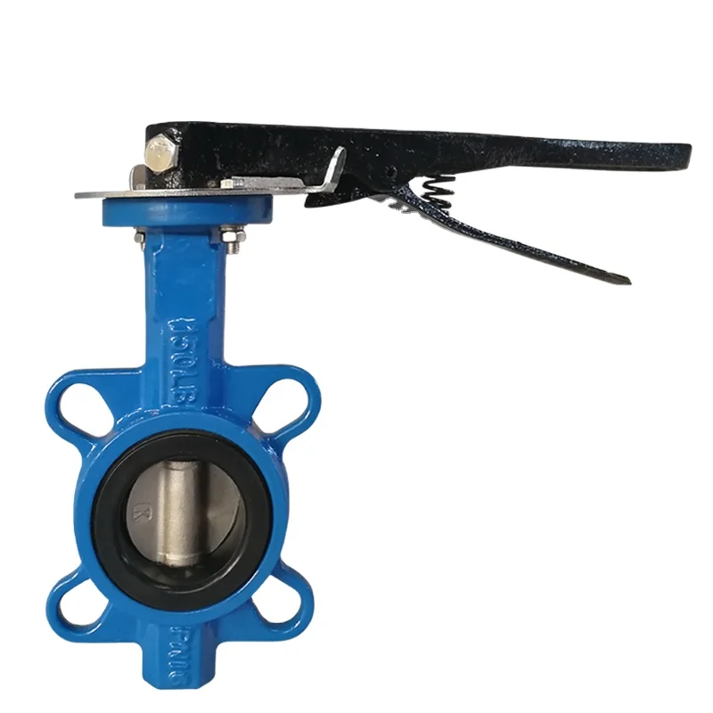 3 inch ductile cast iron manual resilient seat butterfly valve wafer type PN16 150 lbs for water supply
