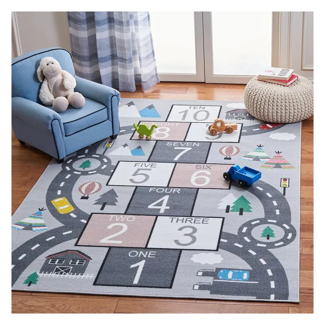 Soft Kids Toy Carpet Playmat Printing Polyester Baby Play Room Area Learning Rug foam playmat kids crawling mat