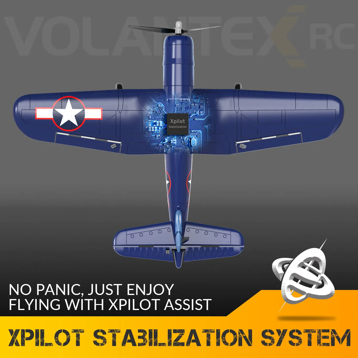 F4U Corsair V2 RC Plane 4-CH Remote Control Foam Aircraft Electric Outdoor AA Battery Radio Control Toy 4 Channels