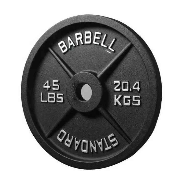 Uniq Cast Iron Plate 2-Inch Center Hole Standard Barbell Weightlifting Barbell Plate Weight Disc Plate