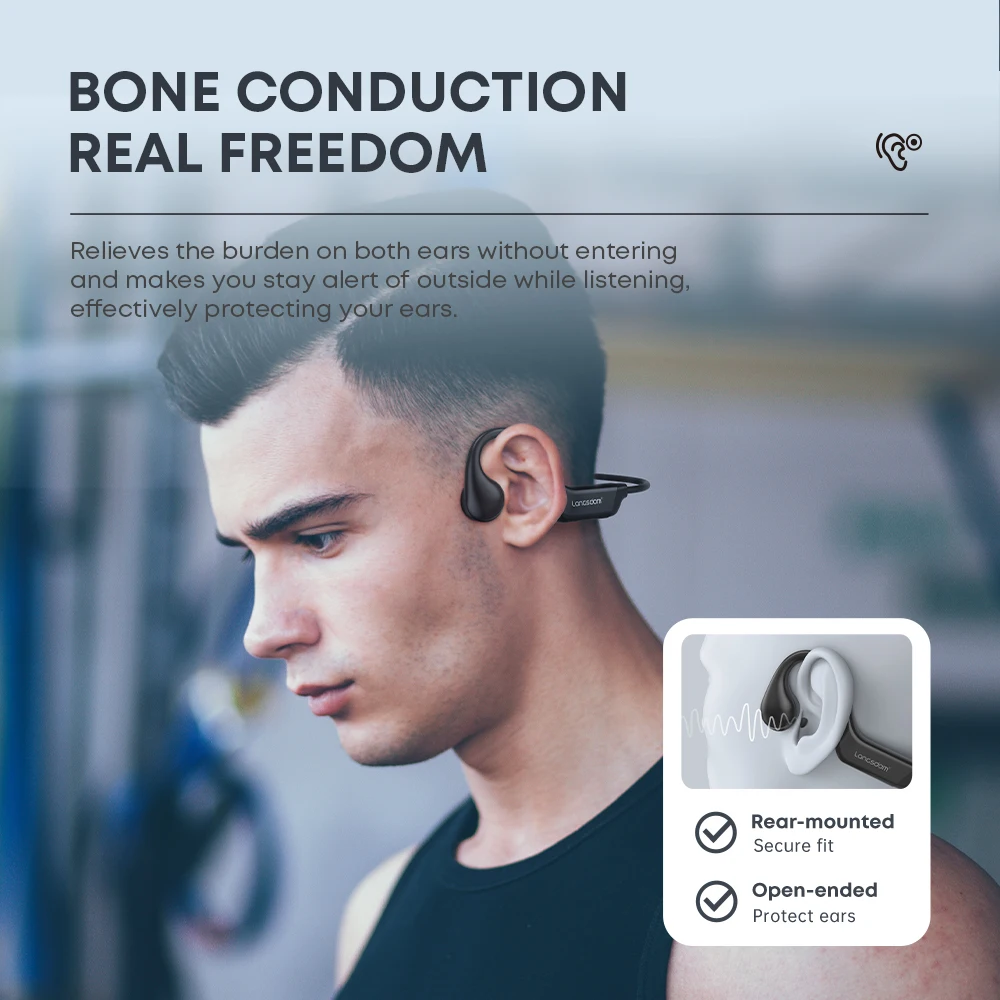Oem factory wireless open ear healthy headset bluetooth v5.3 sports drivers bone conduction headphones