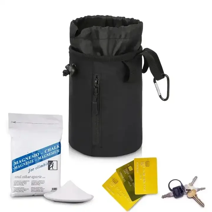 Chalk Bag with pocket for Men And Women Chalk Bag for Rock Climbing Drawstring Chalk Bag